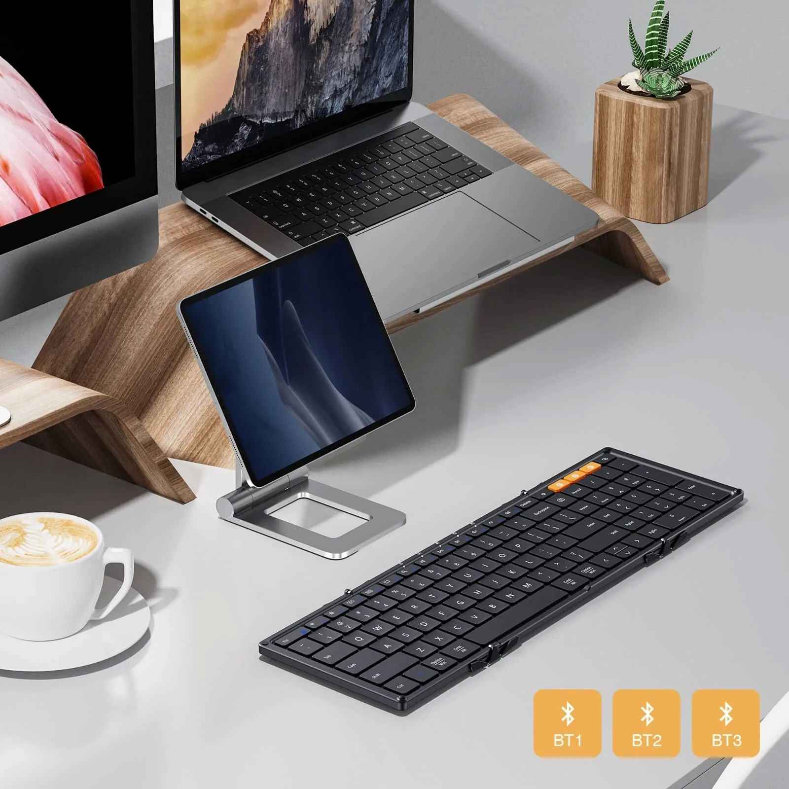 Folding Bluetooth Keyboard with Numeric Keypad