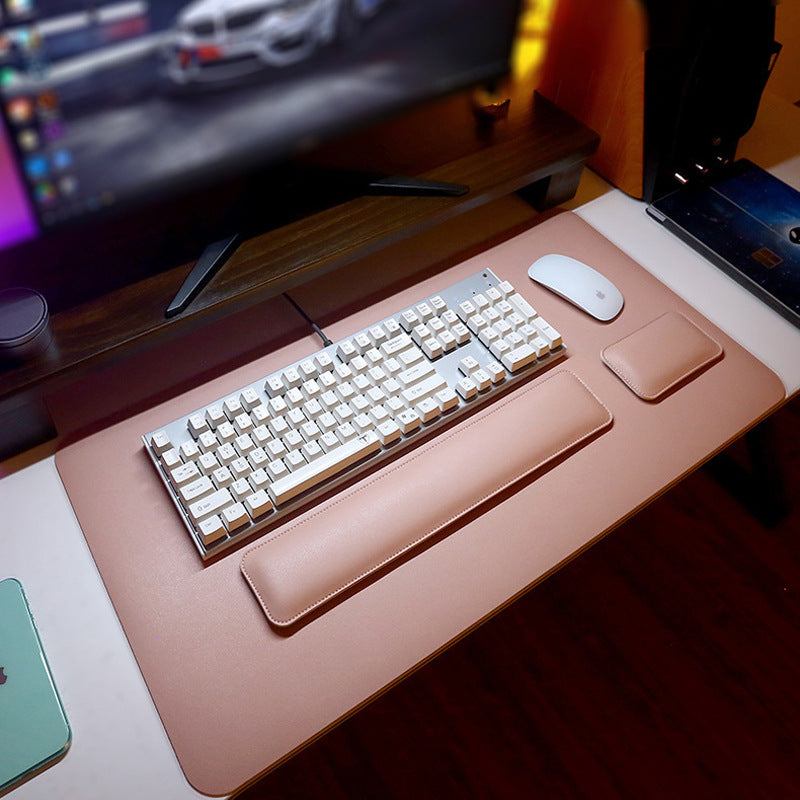Leather Mouse Pad with Wrist Rest & Keyboard Support - The Focus Chamber