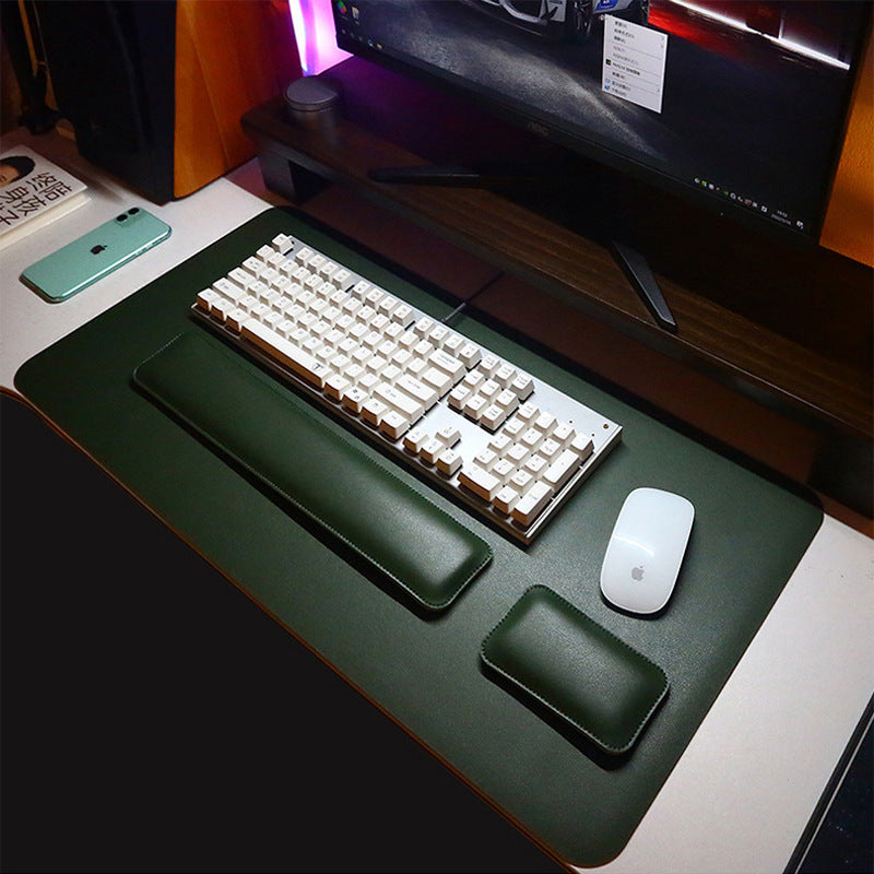 Leather Mouse Pad with Wrist Rest & Keyboard Support - The Focus Chamber