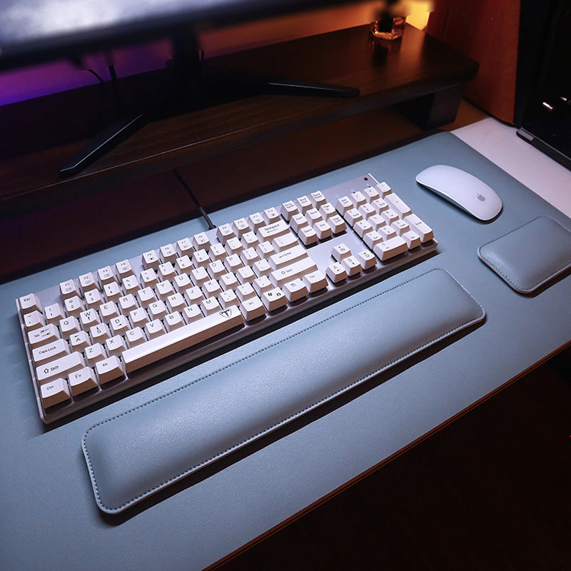 Leather Mouse Pad with Wrist Rest & Keyboard Support - The Focus Chamber