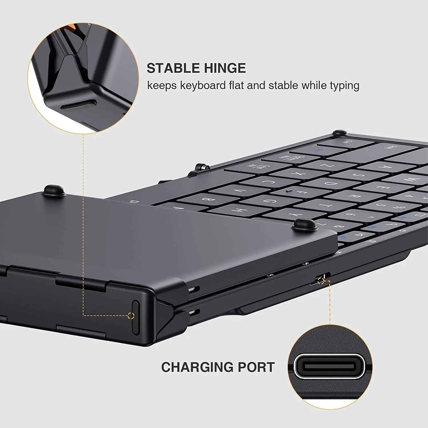 Folding Bluetooth Keyboard with Numeric Keypad