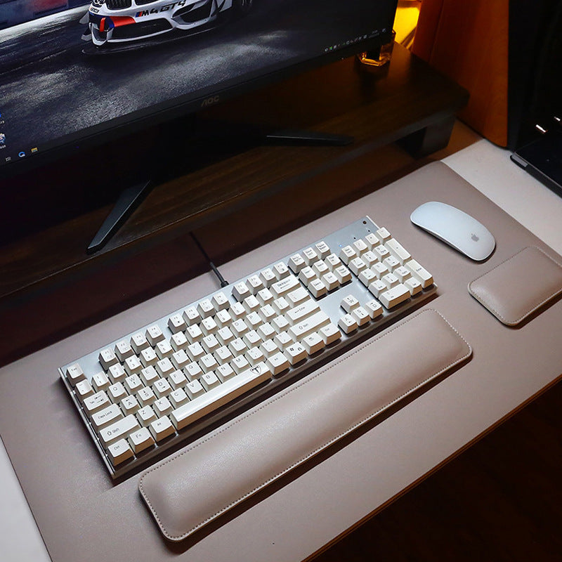 Leather Mouse Pad with Wrist Rest & Keyboard Support - The Focus Chamber